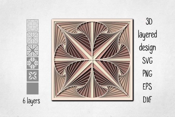 3D Layered Geometric Panel: A Laser-Cut Design Asset for Home Decor Businesses