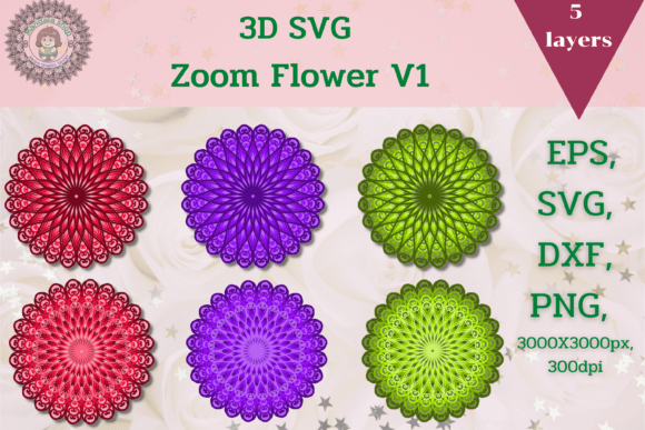 3D SVG Zoom Flowers V1: A Paper Flower Asset for Creative Campaigns