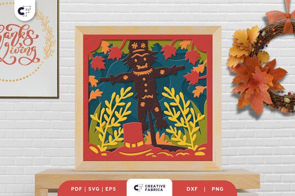 Autumn Scarecrow 3D SVG for Fall Crafting