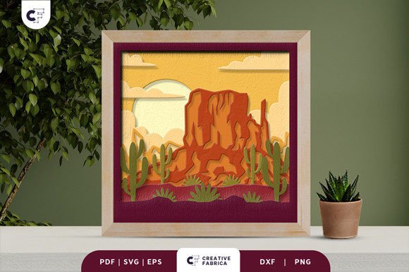 Canyon Sunset 3D SVG for Travel-Themed Design Projects