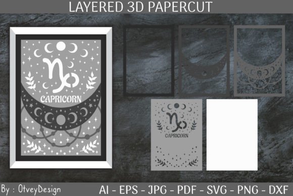 Capricorn Zodiac 3D SVG Shadow Box Design Review