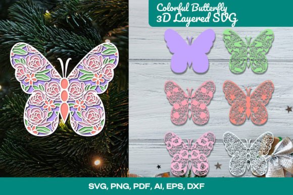Colorful Butterfly 3D SVG for Vibrant Branding and Marketing
