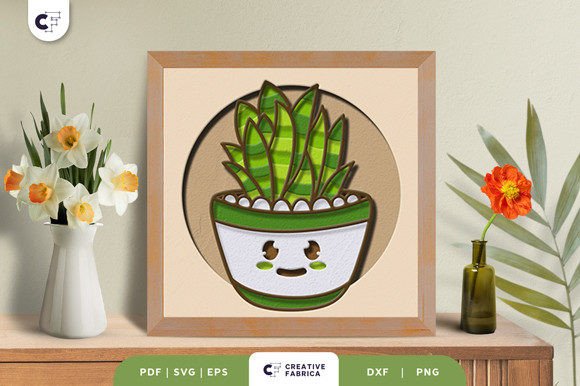 Cute Succulent 3D SVG for Cacti and Succulents Lovers