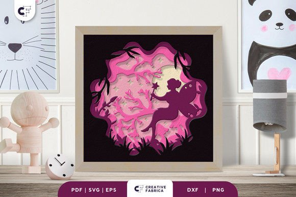 Fairy in the Forest 3D SVG: A Fantasy Design for Crafters