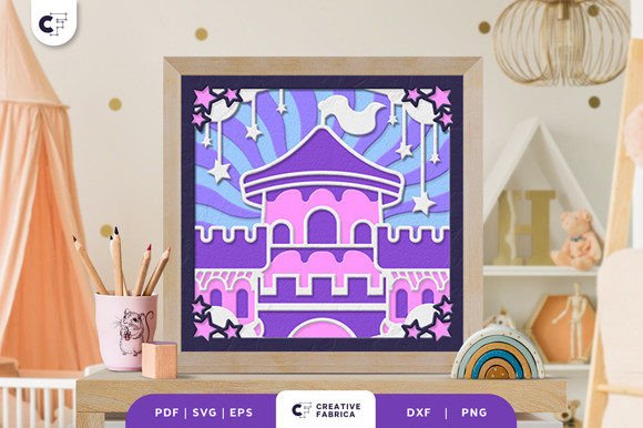 Fantasy Castle 3D SVG for Baby-Themed Creations