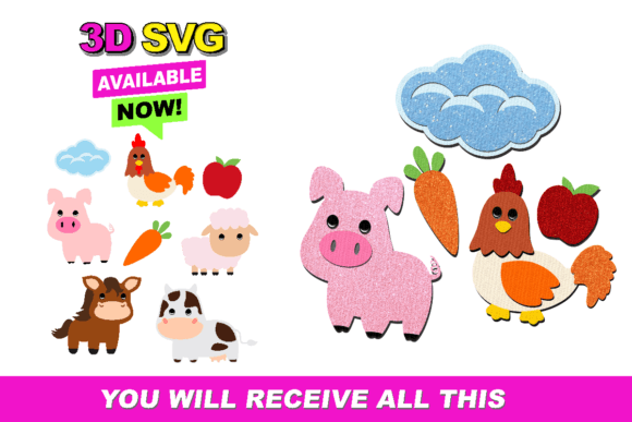 Farm Elements 3D SVG