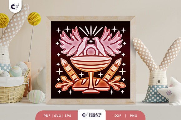 First Holy Communion 3D Shadow Box – A Versatile SVG Asset for Faith-Based Design Projects