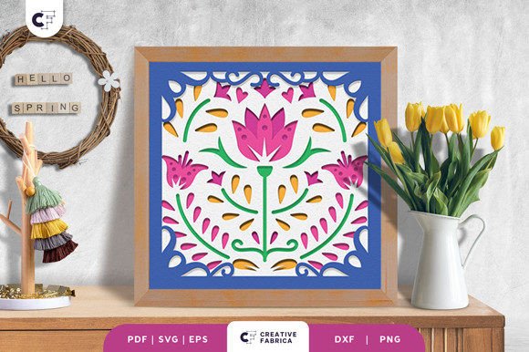 Folk Art Flowers 3D Shadow Box SVG Review