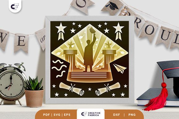 Graduation Boy 3D Shadow Box Papercut Review