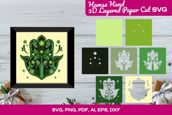 Hamsa Hand 3D SVG: A Decorative Branding Asset for Shadow Box Elegance