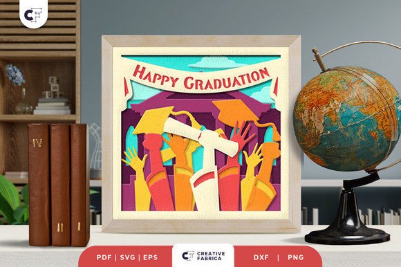 Happy Graduation 3D SVG for Handmade Craft Projects