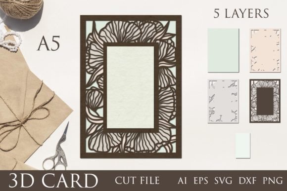 Layered 3D Card SVG, Papercut Wedding