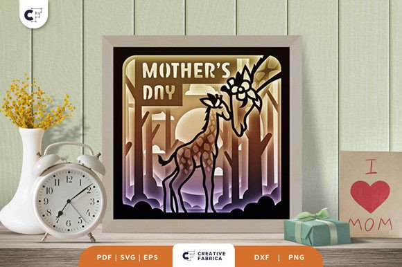 Mama and Baby Giraffe 3D SVG for Holiday Crafting