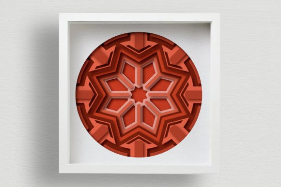Mandala Shadow Box SVG, 3D Yoga Lotus for Laser Cutting Projects