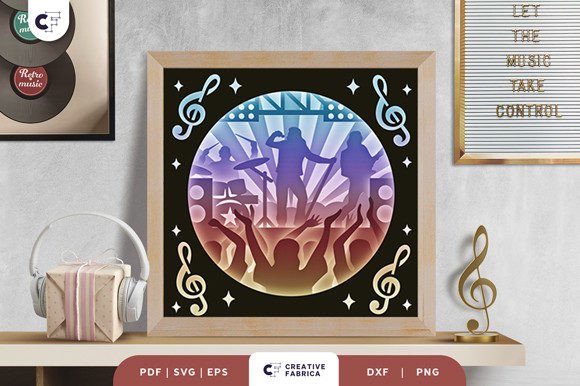 Music Concert 3D Shadow Box Paper Cut – A Versatile SVG Asset for Lifestyle and Hobbies Projects