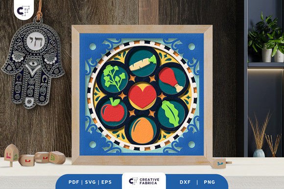 Passover Seder Plate 3D SVG for Jewish Celebrations