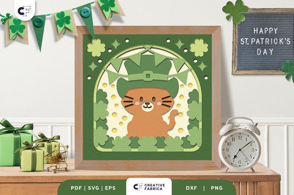 St. Patrick’s Kitten 3D Shadow Box SVG Review