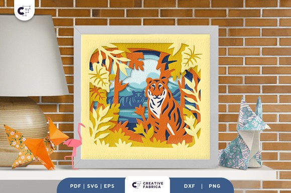 Tiger Walking on a Wetland 3D SVG for Animal-Themed Crafts
