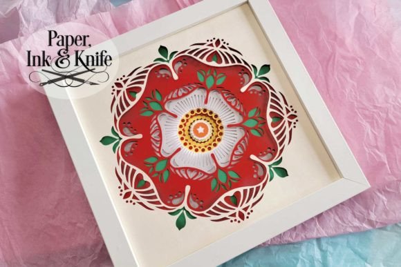 Tudor Rose 3D SVG Shadowbox for Polished Content Design